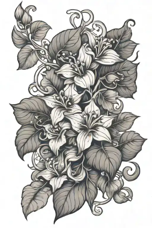 Vine And Flowers Blooming