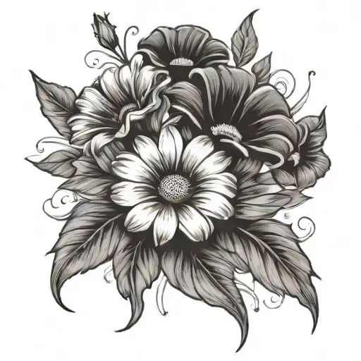 Daisy Flower And Morning Glory Flower Bouquet