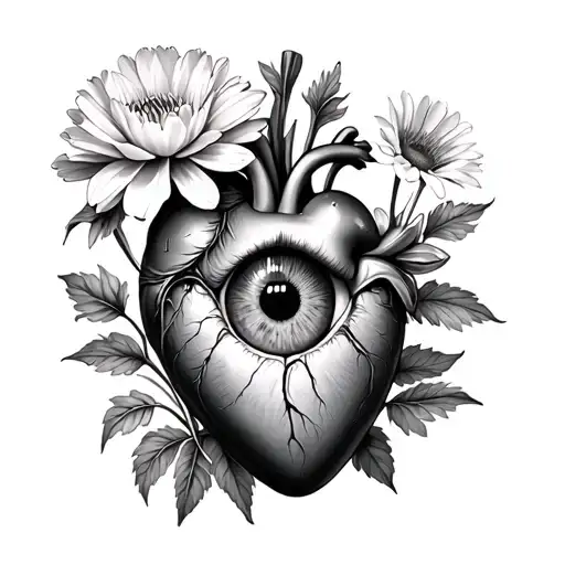 Anatomical Heart Eyeball Poppy Carnation Carnation Water Lily Daisy