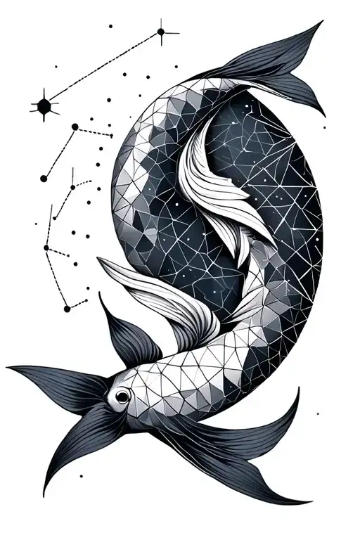 Pisces Constellation Formed Using Intricate Geometric