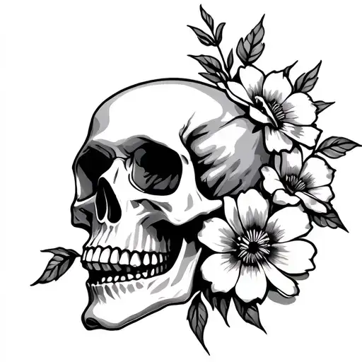 Skull And Flower