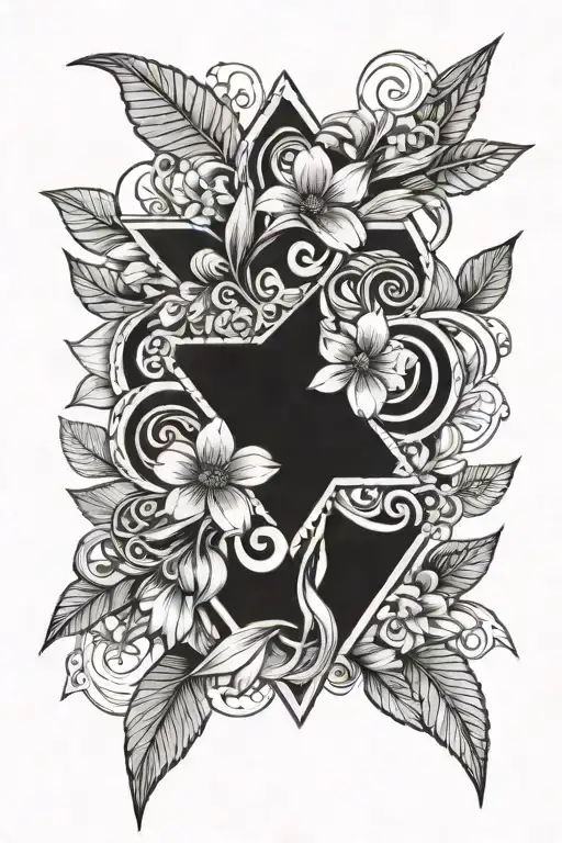 An Abstract Geometric Pattern Featuring Delicate Flower Petals And Medical Symbols