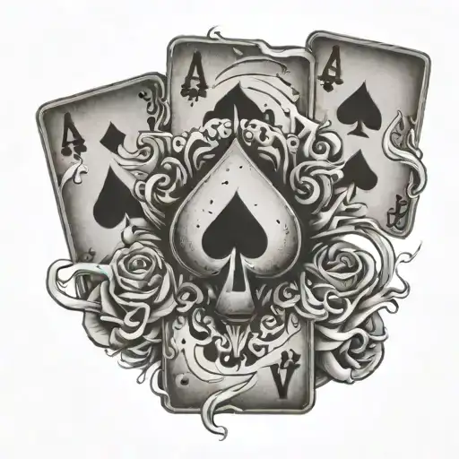 4 Card Of Aces Clearly With Nebulose In The Back