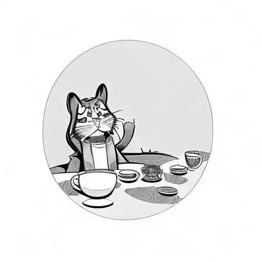 A Comic Book Style Scene Of Garfield Lounging In A Coffee Mug Surrounded By Nature