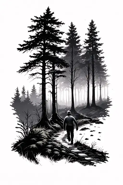 Walking Through Forest Landscape