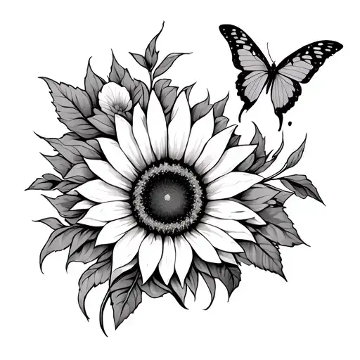 Butterflies Sunflower And A Virgo Sign