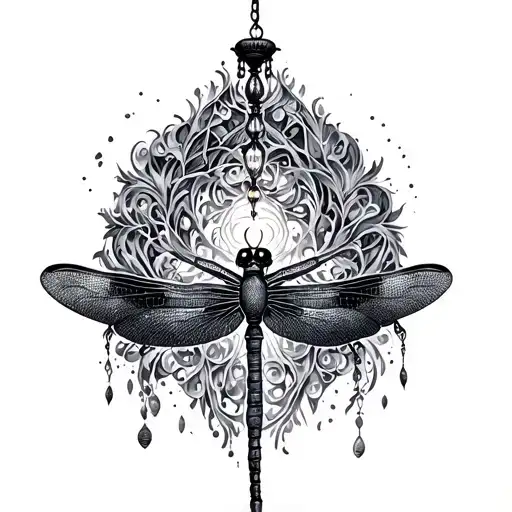 Spiritual Dragonfly Chandelier Design With Intricate Patterns