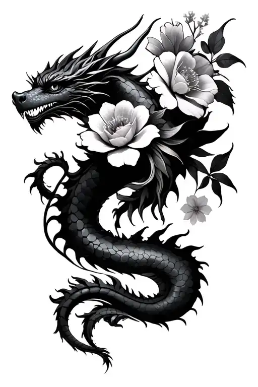 Flowers And Dragon Wrapped