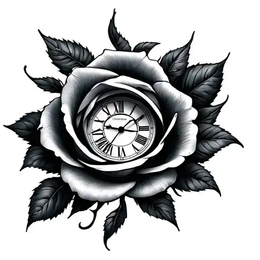 Clock Eye Rose Intertwined