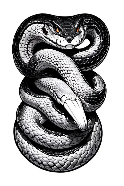 Black Fat Snake Wrapped Haughty