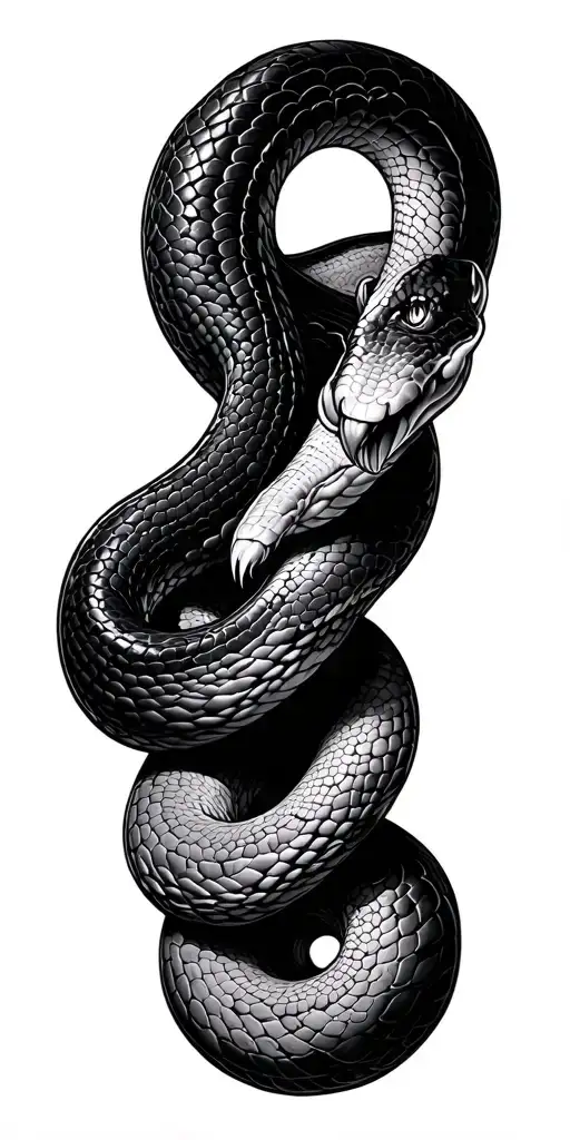 Black Fat Snake Wrapped