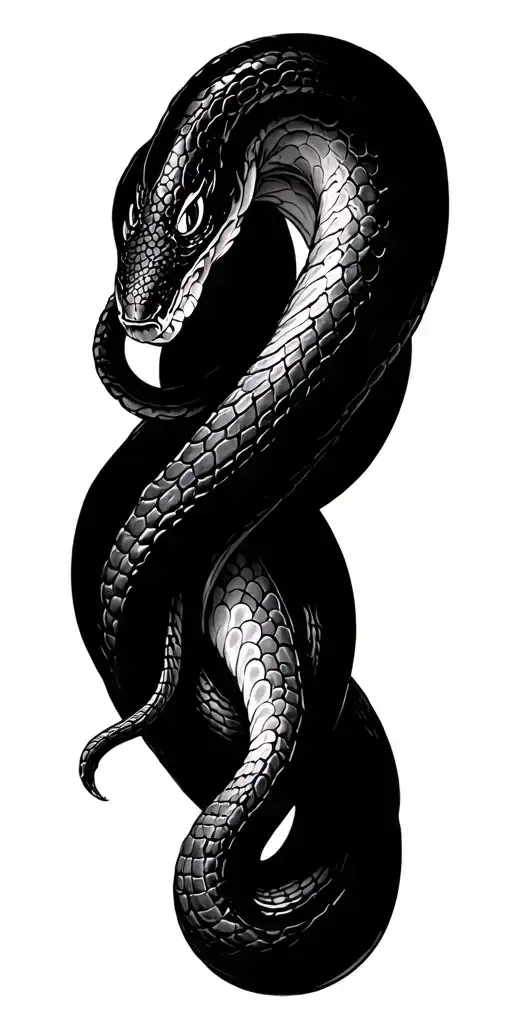 Black Fat Snake Slithering