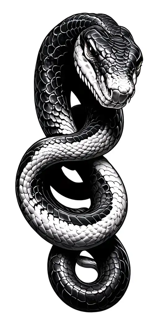 Black Fat Snake Crawling