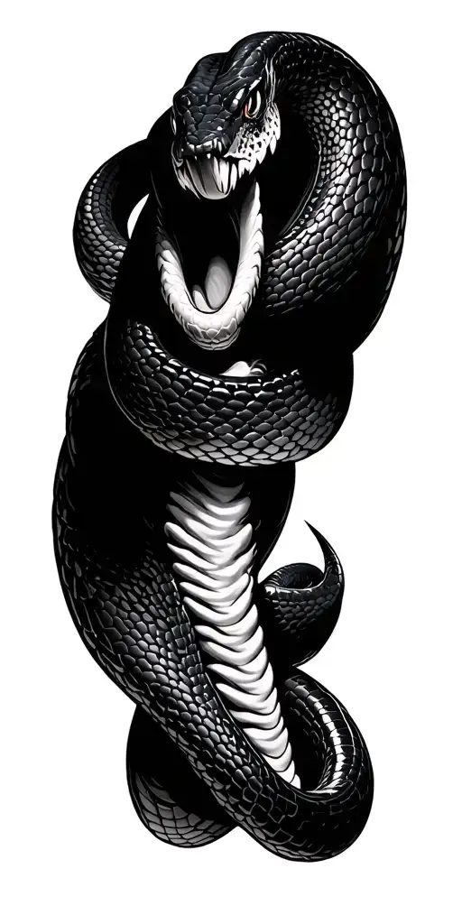 Black Fat Snake Full Body