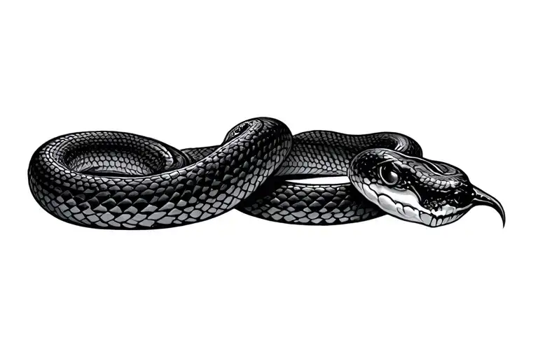 Black Snake Coiled