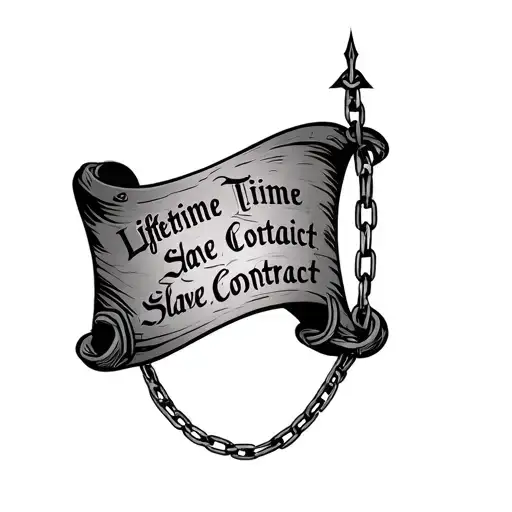 Tribal Scroll With A Lifetime Time Slave Contract Written Inside With Chains