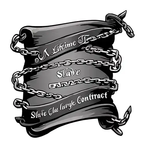 Tribal Scroll With A Lifetime Time Slave Contract Written Inside With Chains