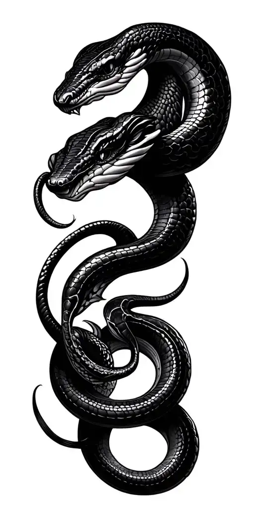 Black Snake Coiled Cobra