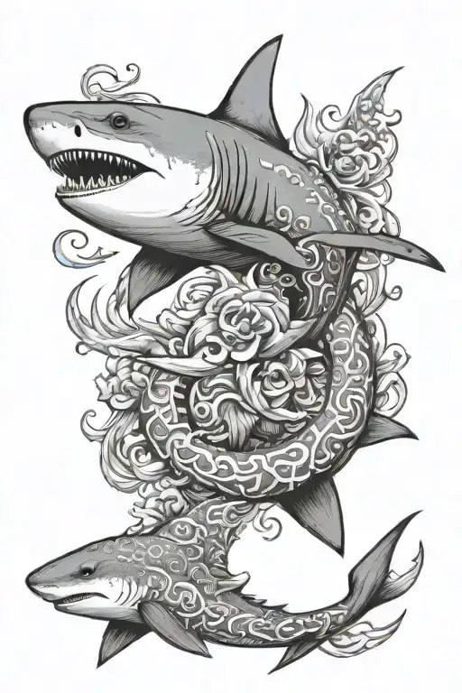 Shark & Japan Style & Lettering Amat Victoria Curam