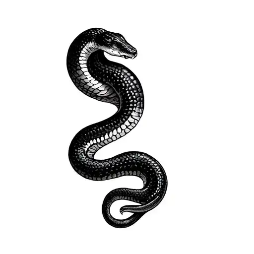 Black Snake Coiled Cobra