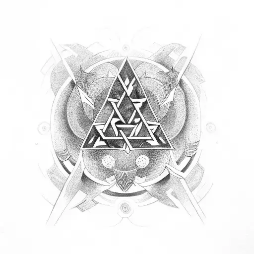 Valknut And Yggdrasil