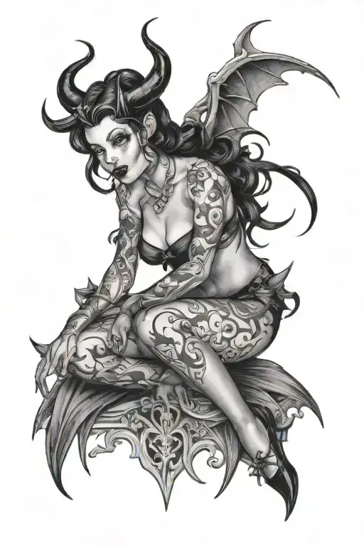 Goth Succubus Pin Up Girl