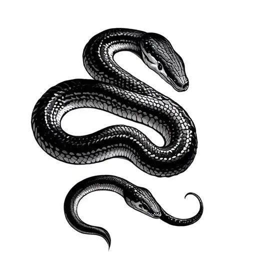 Black Snake Coiled Cobra