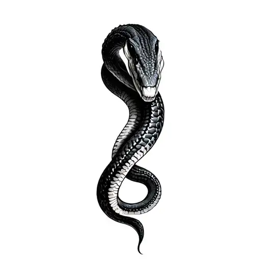 Black Snake Coiled Cobra