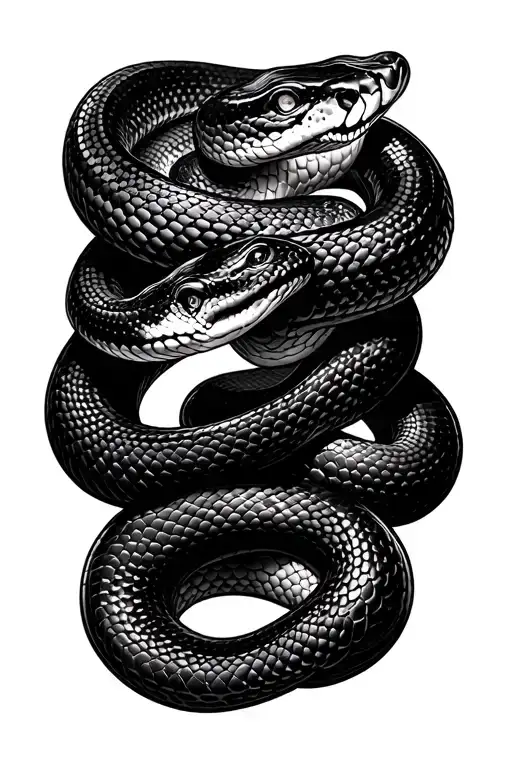 Black Thin Snake Coiled Python Long