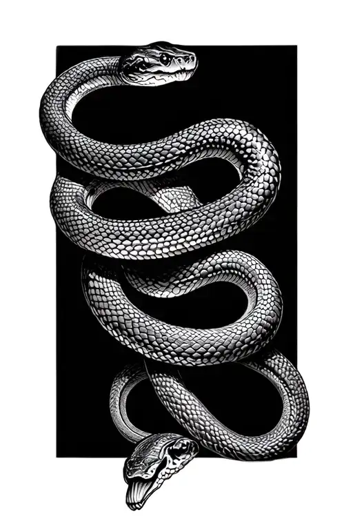 Black Thin Snake Coiled Long
