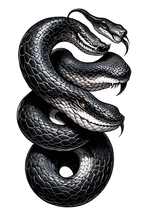 Black Thin Snake Coiled Long