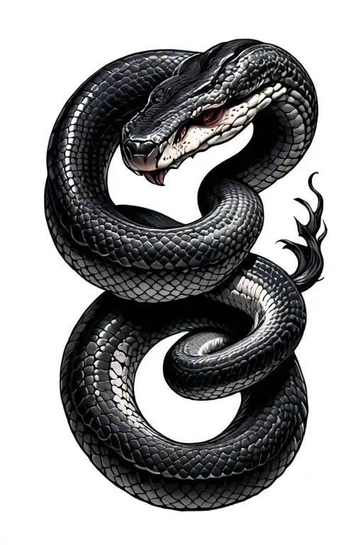 Black Fat Snake Wrapped