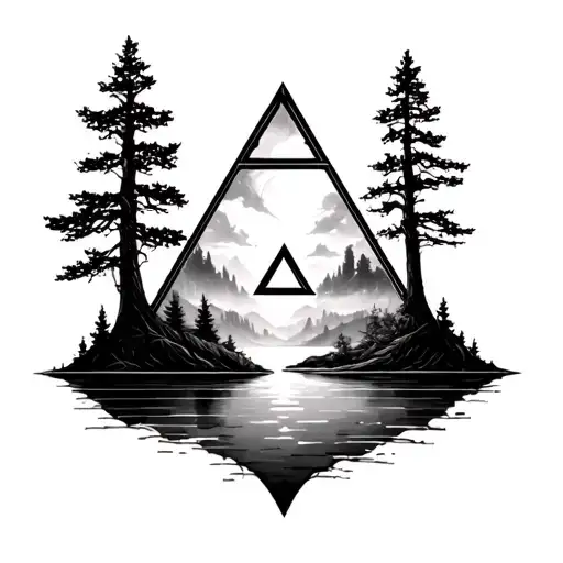 Triforce With Nature Scene Inside
