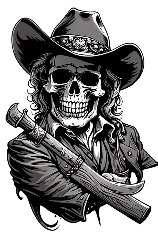 Western Style Skull Cowboy
