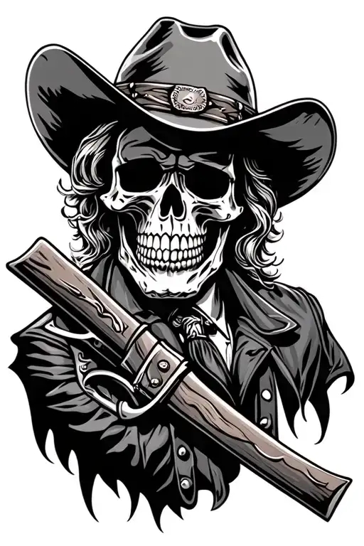 Western Style Skull Cowboy