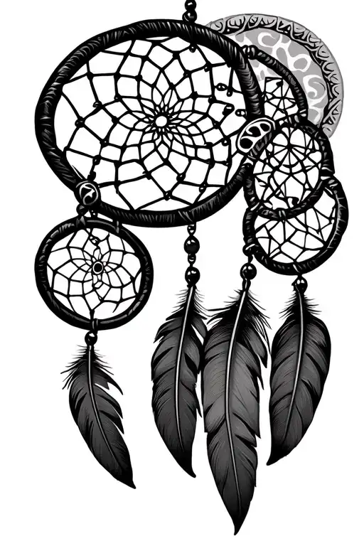 Dreamcatcher With Hanging Feather Aztec Design