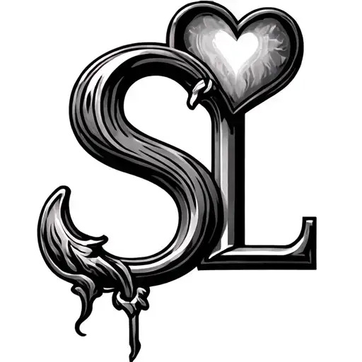 Initial S L With A Heart Shaped Lock