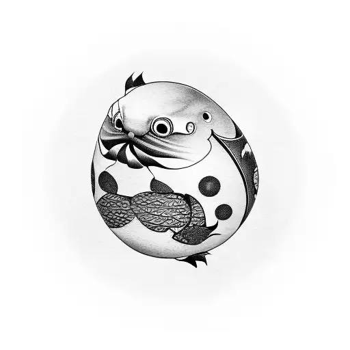 Daruma With Koi Fish