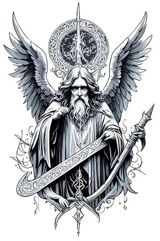 Angel And Wizard Combination Symbol