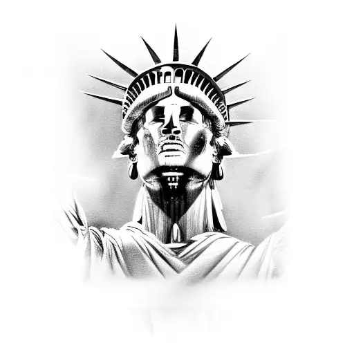 Statue Of Liberty With Skull Face