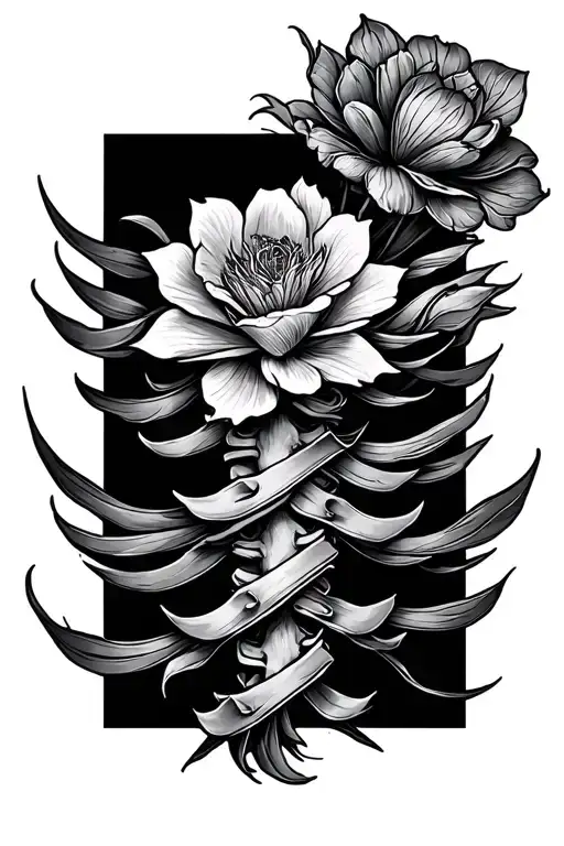 Fine Line Tattoo For Spine Tattoo