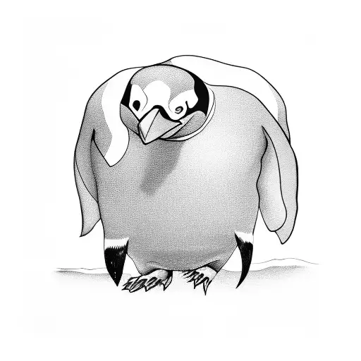 Penguin In Ocean Holding Ballons