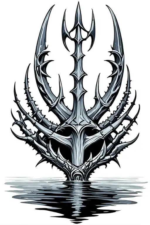 Trident Surrounded By Water