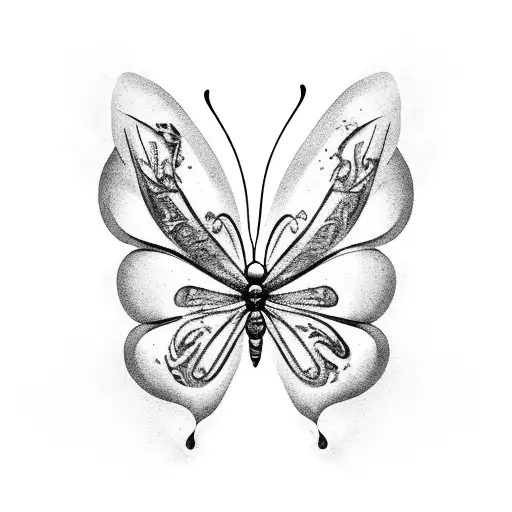 Broken Glass Butterfly