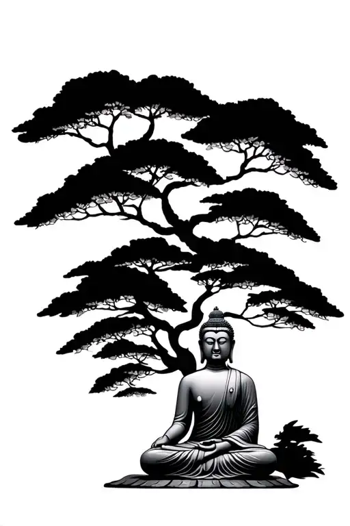 Buddha Sat Under A Bodhi Tree