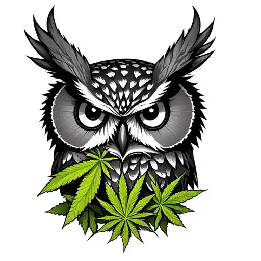 Evil Owl Marijuana Leaves