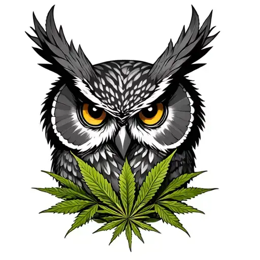 Evil Owl Marijuana Leaves