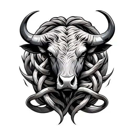 Bull And Scales Intertwined