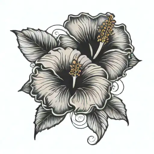 Hibiscus Flower Intertwined With Quote Going Threw