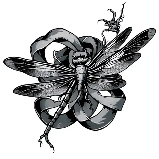 Ribbon And Dragon Fly
